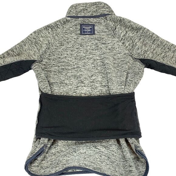 Abercrombie & Fitch Pullover Women's Small Gray Fleece Mock Neck Snap Button - Picture 11 of 16